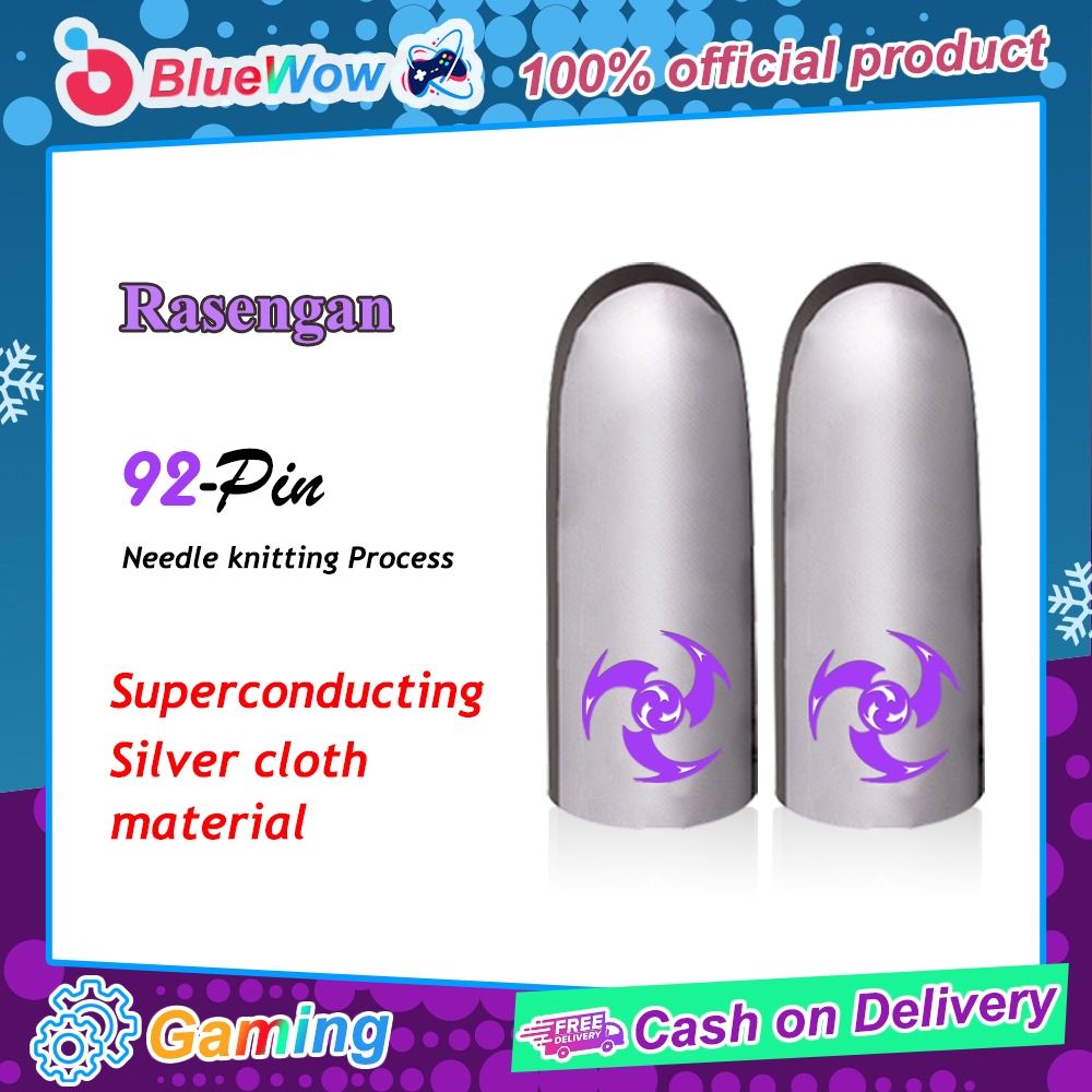 Bluewow Gaming Finger Sleeves Ransengan ถุงมือเกมสําหรับเกมมือถือผ้าเงินบางเฉียบป้องกันเหงื่อ 92-Pin Finger Sleeve