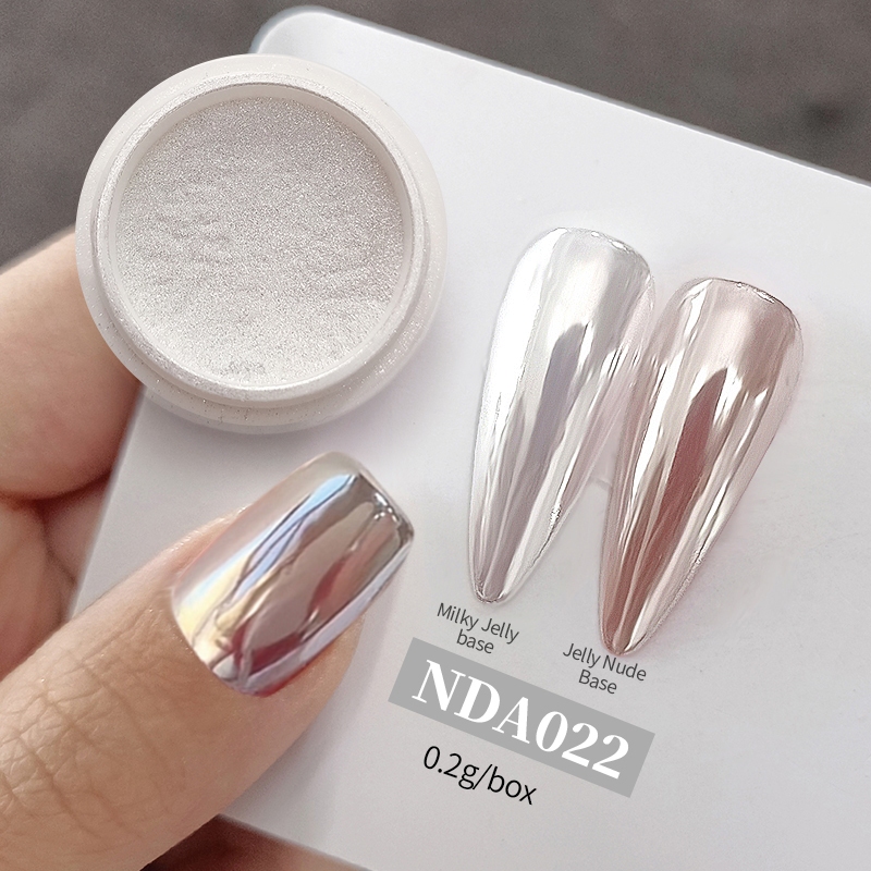 Ur SUGAR Aurora ผงกลิตเตอร์ กระจก โลหะ สีขาว สําหรับตกแต่งเล็บ