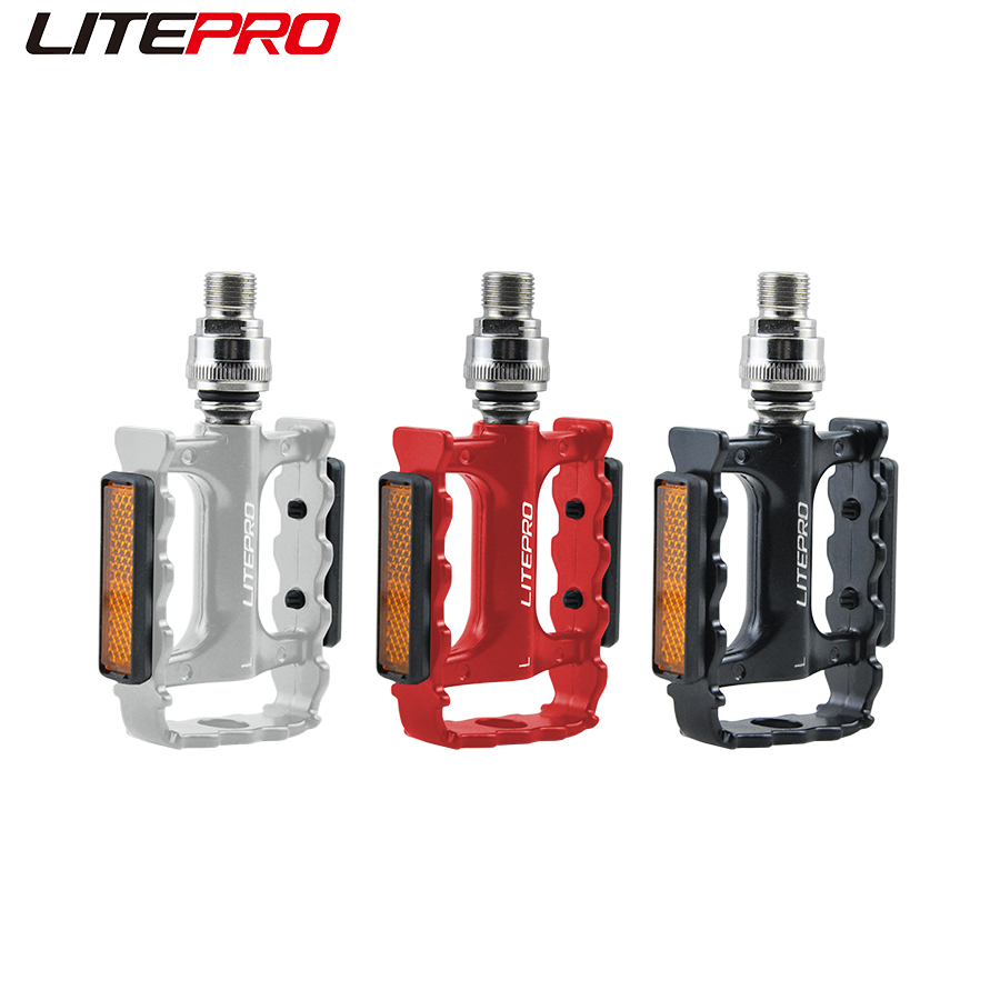 Litepro412 จักรยานพับเหล็กเพลาเหยียบ 3 ซีลแบริ่งเหยียบเหล็กเพลาจักรยานบรอมตันปล่อยอย่างรวดเร็ว383g