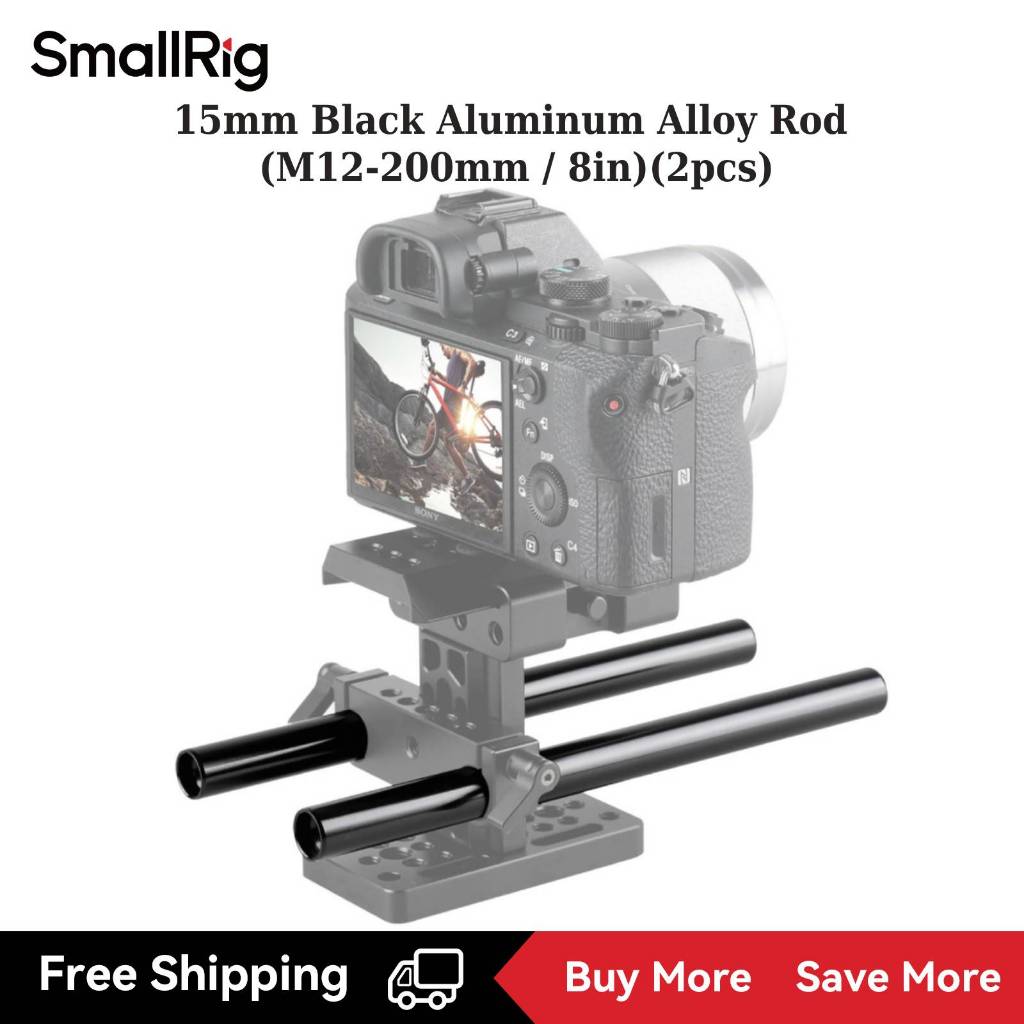 Smallrig 15 มม.อลูมิเนียมสีดํา Rod 100 มม./200 มม./300 มม./400 มม. #1049 #1051 #1053 #1054