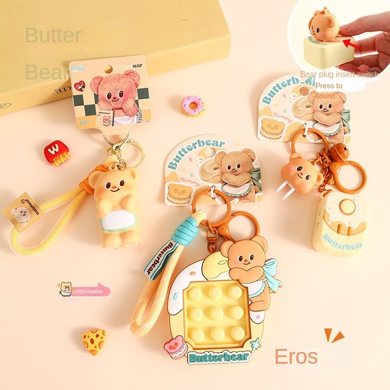 🔥 พร้อมส่ง +COD🔥 พวงกุญแจน้องเนยแบร์ แท้ 🧀🧸🍪 พวงกุญแจ Butterbear พวงกุญแจ Butterbear พวงกุญแจ Butter
