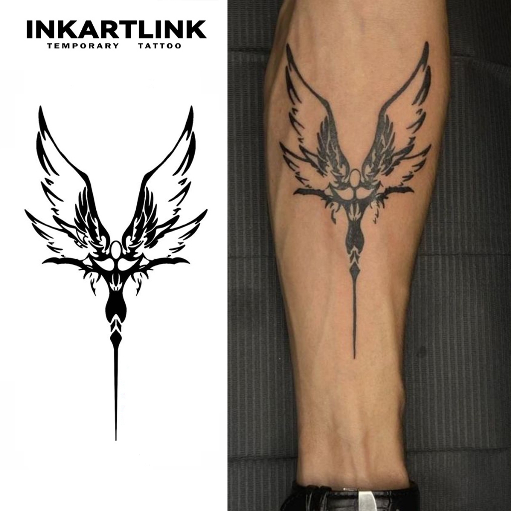 Inkartlink รอยสักกึ่งถาวร กันน้ํา ติดทนนาน ชั่วคราว สติ๊กเกอร์รอยสักปลอมวิเศษ รอยสักศิลปะ รอยสักนางฟ้า 14ซม.8ซม