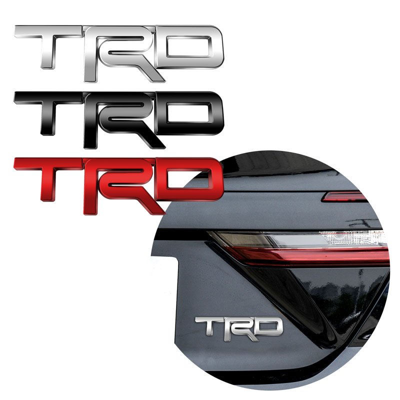 3d โลหะสัญลักษณ์ TRD ตัวอักษรโลโก้รถ Body Badge สติกเกอร์สําหรับ Toyota TRD Hilux Aygo Yaris Ractis Corolla Caldina Auris Rav4 Decal อุปกรณ์เสริม