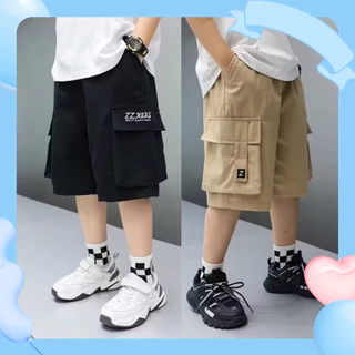 🪐พร้อมส่งด่วน🪐กางเกงขาสั้นคาร์โก้สำหรับเด็กผู้ชาย สไตล์เกาหลี ชุดเด็กผู้ชาย เด็กผู้ชาย