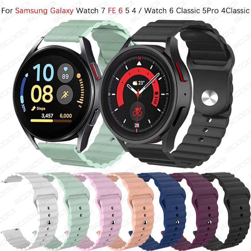 สายซิลิโคนสําหรับ Samsung Galaxy watch 7 FE 6 5 4/นาฬิกา 6 Classic 5Pro 4Classic smart watch Ridge Sport Bracelet band