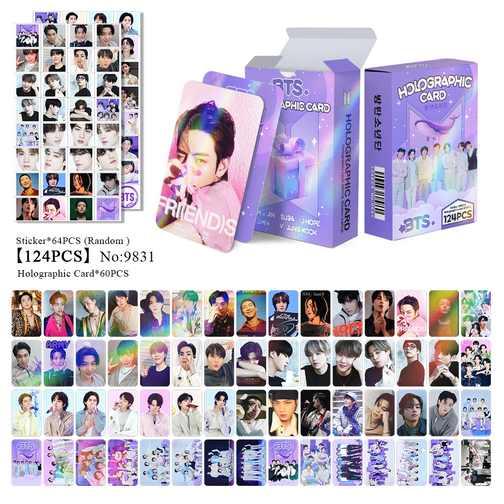 BT-S เลเซอร์โฮโลแกรมการ์ด Lomo MONOCHROME POP UP V FRI(END)S Jung Kook GOLDEN SUGA ROAD to D-DAY Kim