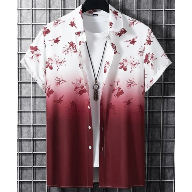 2024 ร้อน ฝ่ายขาย เสื้อแฟชั่นผู้ชาย 3ง การพิมพ์สีไล่ระดับสีแขนสั้นเสื้อผ่อนคลายและสะดวกสบายด้านบนฤดูร้อนที่เดินทางมาพักผ่อนระบายอากาศแห้งเร็วดอกไม้เสื้