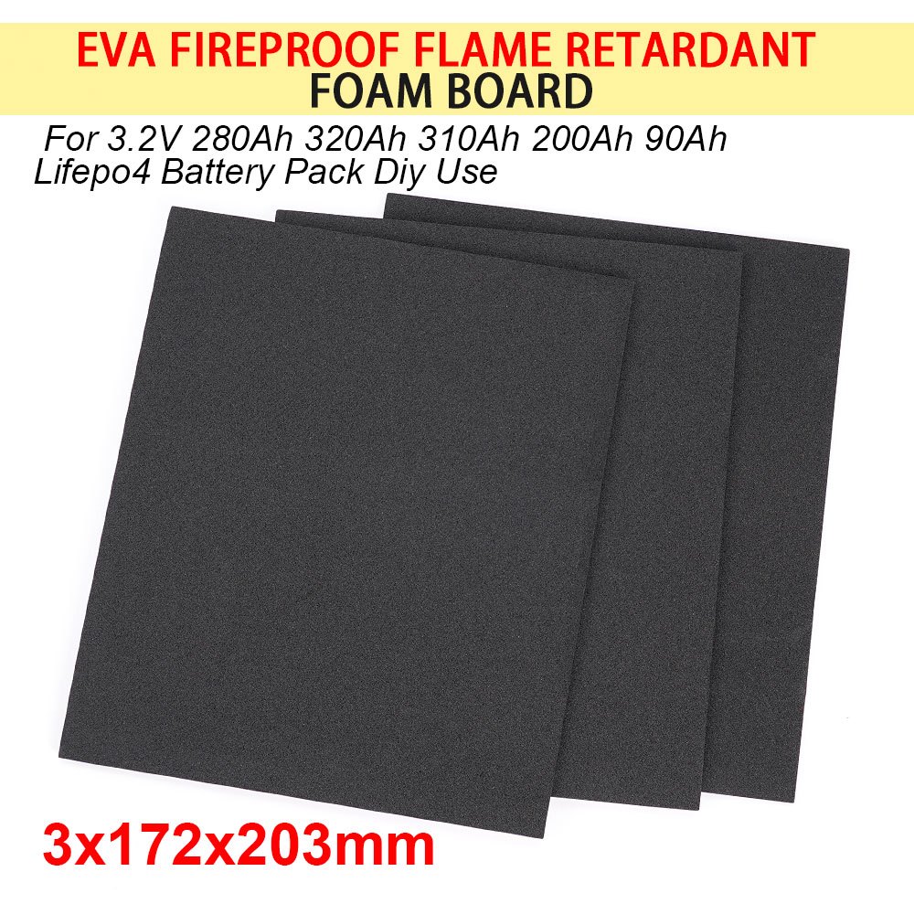 กาว EVA โฟมแบตเตอรี่ฉนวนบอร์ด 203x172x3 มม.ป้องกันการชนกันสําหรับ 3.2V 280Ah 320Ah 310Ah Lifepo4 แบตเตอรี่ Pack Diy ใช้