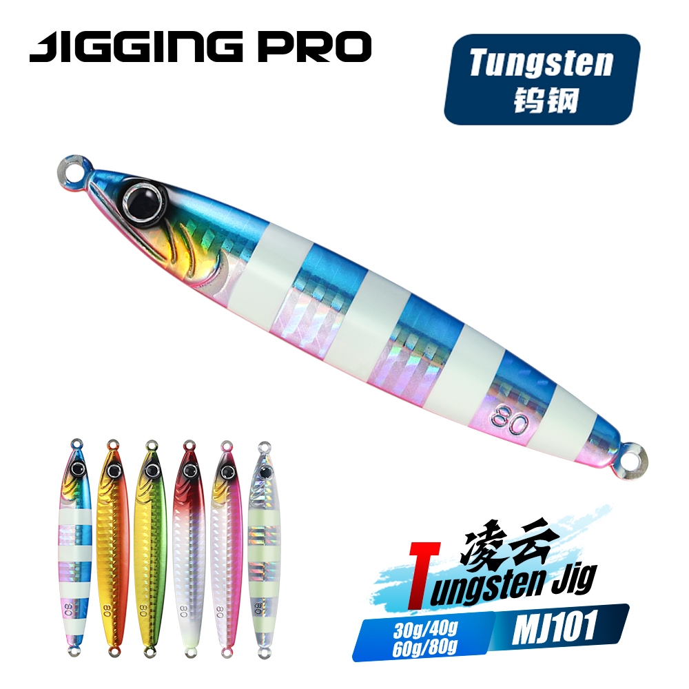 JIGGING PRO 30g 40g 60g 80g Hard ทังสเตน JIG ตกปลาน้ําเค็มโลหะ JIG Lure Light Jigging Lure เหยื่อประดิษฐ์