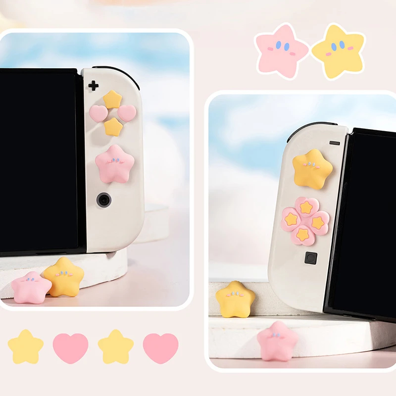 D-pad ย้ายปุ่มทิศทางข้าม ABXY สติกเกอร์ที่สําคัญจอยสติ๊ก Thumb Stick Grip สําหรับ Nintendo Switch OLED NS Joy-con ผิวกรณี