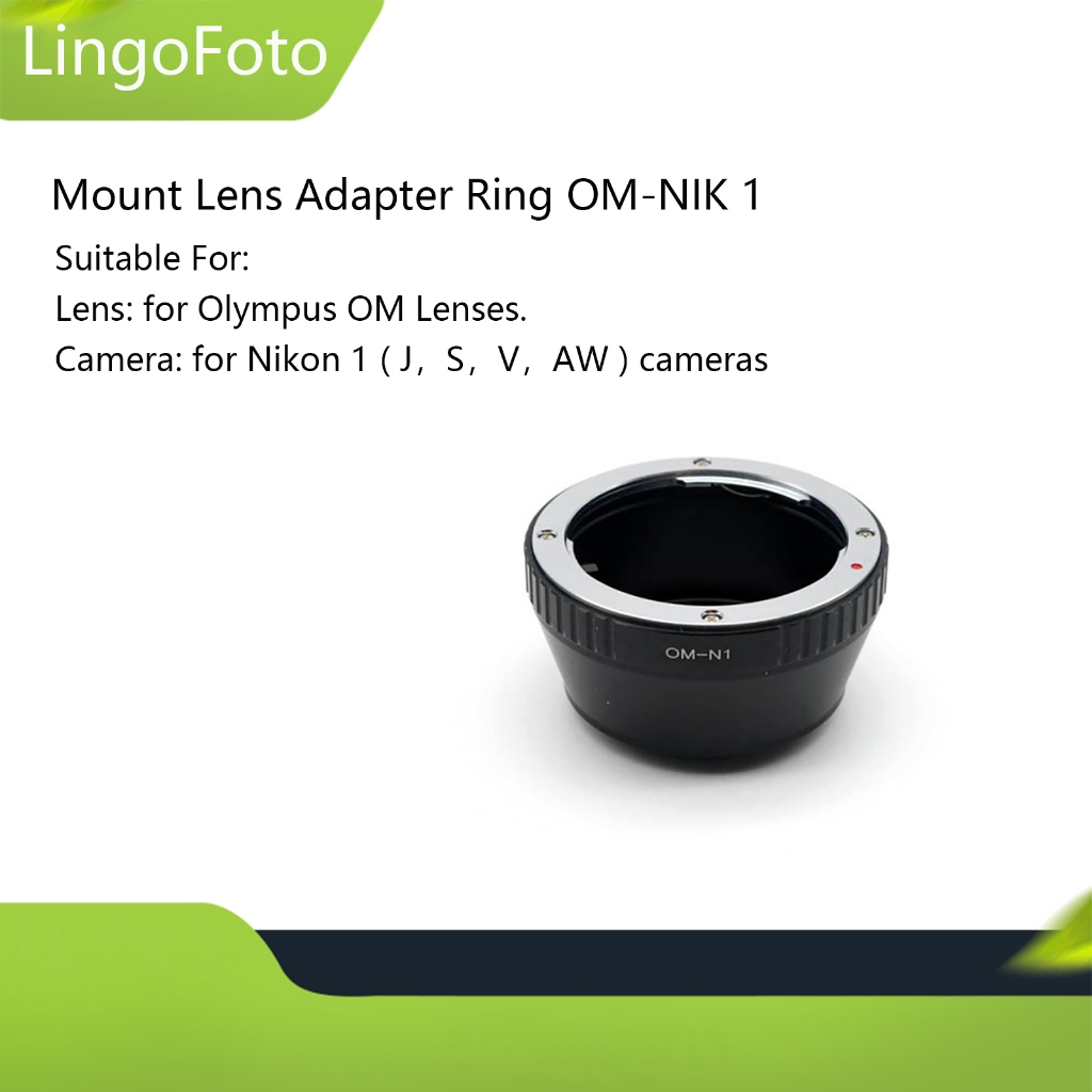 Mount เลนส์อะแดปเตอร์แหวน OM-NIK 1 สําหรับเลนส์ Olympus OM สําหรับ Nikon 1 J1 V2 S1 V1 กล้อง