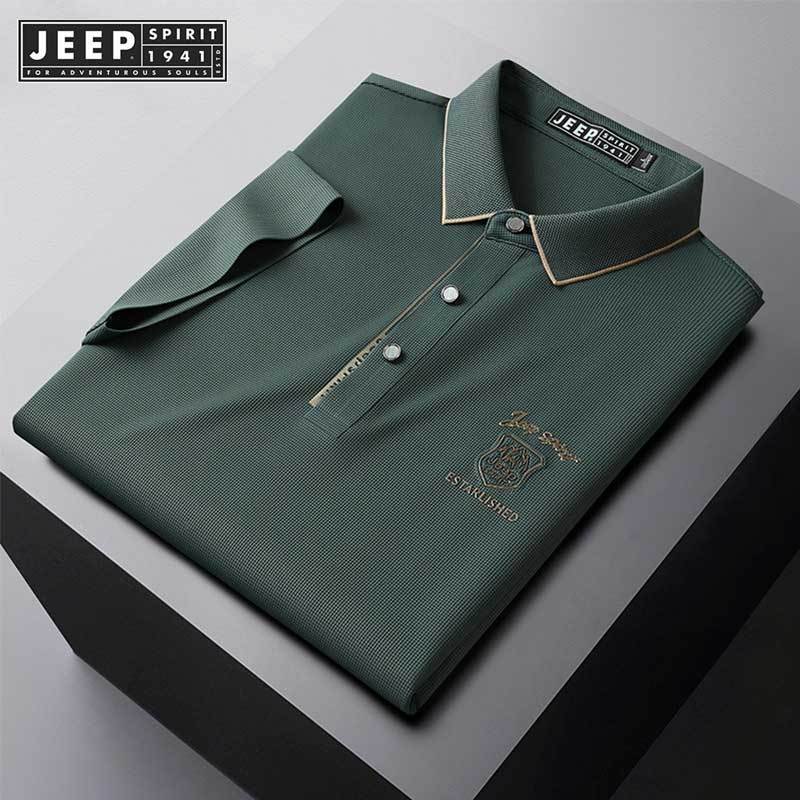Jeep SPIRIT 1941 ESTD Summer 24 เสื้อโปโลใหม่ปักเสื้อยืดหลวมวัยกลางคนและหนุ่มแฟชั่น ราคา ถูกที่สุด ดีลบีเคเค แกลเลอรีภาพที่ 4
