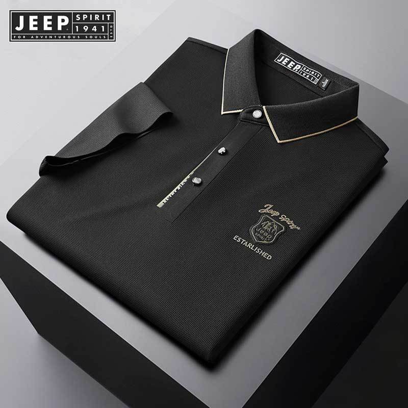 Jeep SPIRIT 1941 ESTD Summer 24 เสื้อโปโลใหม่ปักเสื้อยืดหลวมวัยกลางคนและหนุ่มแฟชั่น ราคา ถูกที่สุด ดีลบีเคเค แกลเลอรีภาพที่ 3