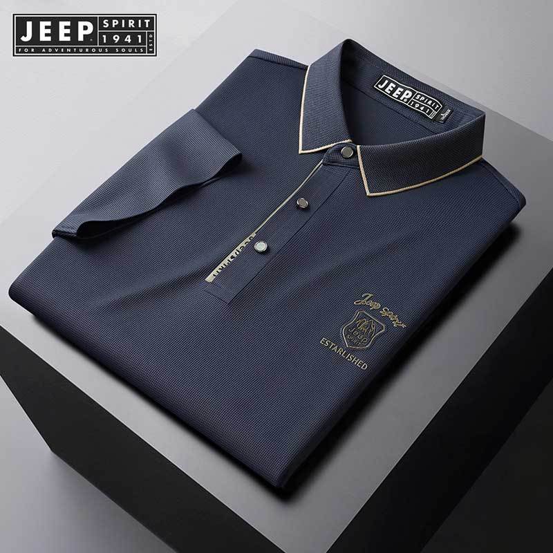 Jeep SPIRIT 1941 ESTD Summer 24 เสื้อโปโลใหม่ปักเสื้อยืดหลวมวัยกลางคนและหนุ่มแฟชั่น ราคา ถูกที่สุด ดีลบีเคเค แกลเลอรีภาพที่ 2