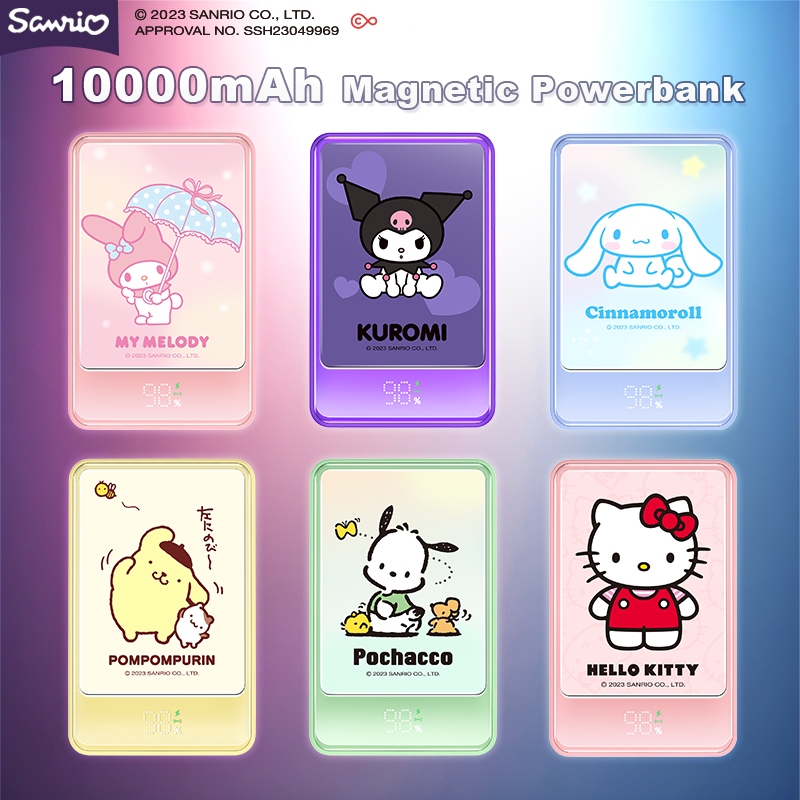 Sanrio Family 10000mAh Magnetic Powerbank การอนุญาตของแท้ 20W Fastcharing Power Bank เหมาะสำหรับไอโฟ