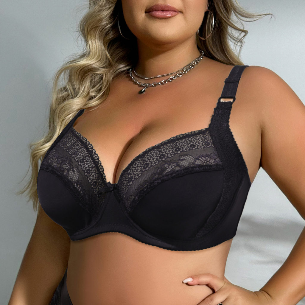 Parifairy ธรรมดาดอกไม้ลูกไม้ Bra สําหรับผู้หญิง Plus ขนาดชุดชั้นในลวด Ultra Thin ชุดชั้นใน 36E 38E 4