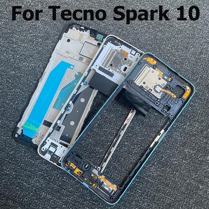 สําหรับ Tecno Spark 10 กรอบกลางชิ ้ นส ่ วนฝาครอบแผ ่ นกลางเท ่ านั ้ นจอแสดงผล LCD เปลี ่ ยนฝาครอบ