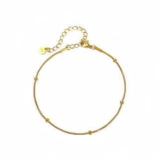 18k Gold-Plated Transfer ลูกปัดไทเทเนียมเหล็กสร้อยข้อเท้าแฟชั่นสุภาพสตรีประณีต Niche All-Match เครื่องประดับ