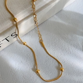 18k Gold-Plated Transfer ลูกปัดไทเทเนียมเหล็กสร้อยข้อเท้าแฟชั่นสุภาพสตรีประณีต Niche All-Match เครื่องประดับ