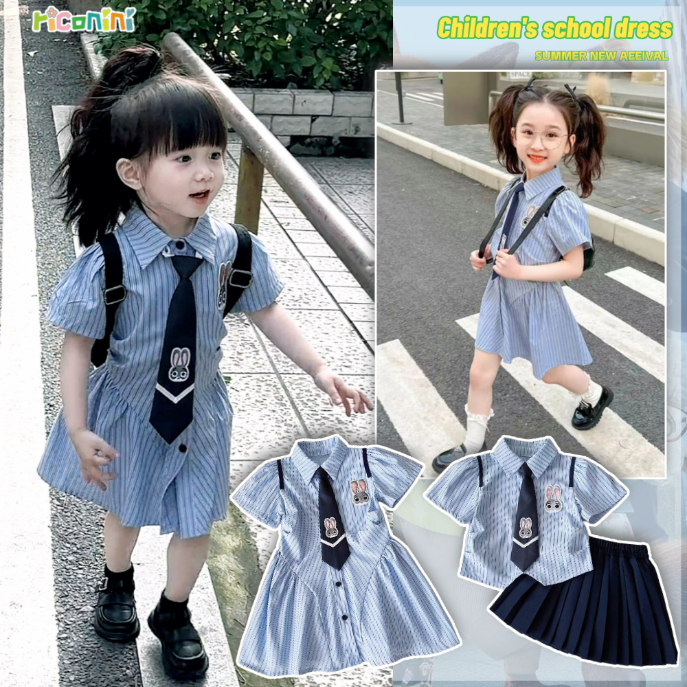 [RICONINI] สาวชุดกระต่ายฤดูร้อน Preppy สไตล์ชุดสไตล์ใหม่เด็กเสื้อโปโลแขนสั้นชุด jk สไตล์ญี่ปุ่นชุดฤดูร้อน