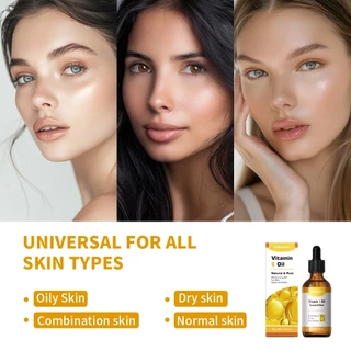 Lakerain Vitamin E Skin Oil 100% Natural Facial Essence ให้ความชุ่มชื้นและกระชับผิว, ลดเลือนริ้วรอยและจุด, ปรับสีผิวให้กระจ่างใส