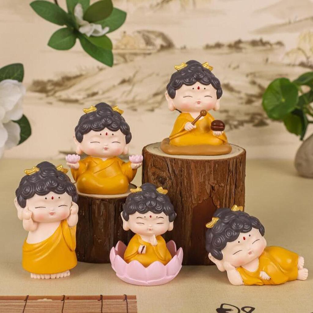 [Szluzhen3 ] พระพุทธรูปแบบพกพาหัตถกรรมอเนกประสงค ์ Miniature Centerpiece ของขวัญสําหรับชั ้ นวางหนังสือสํานักงานโรงแรม