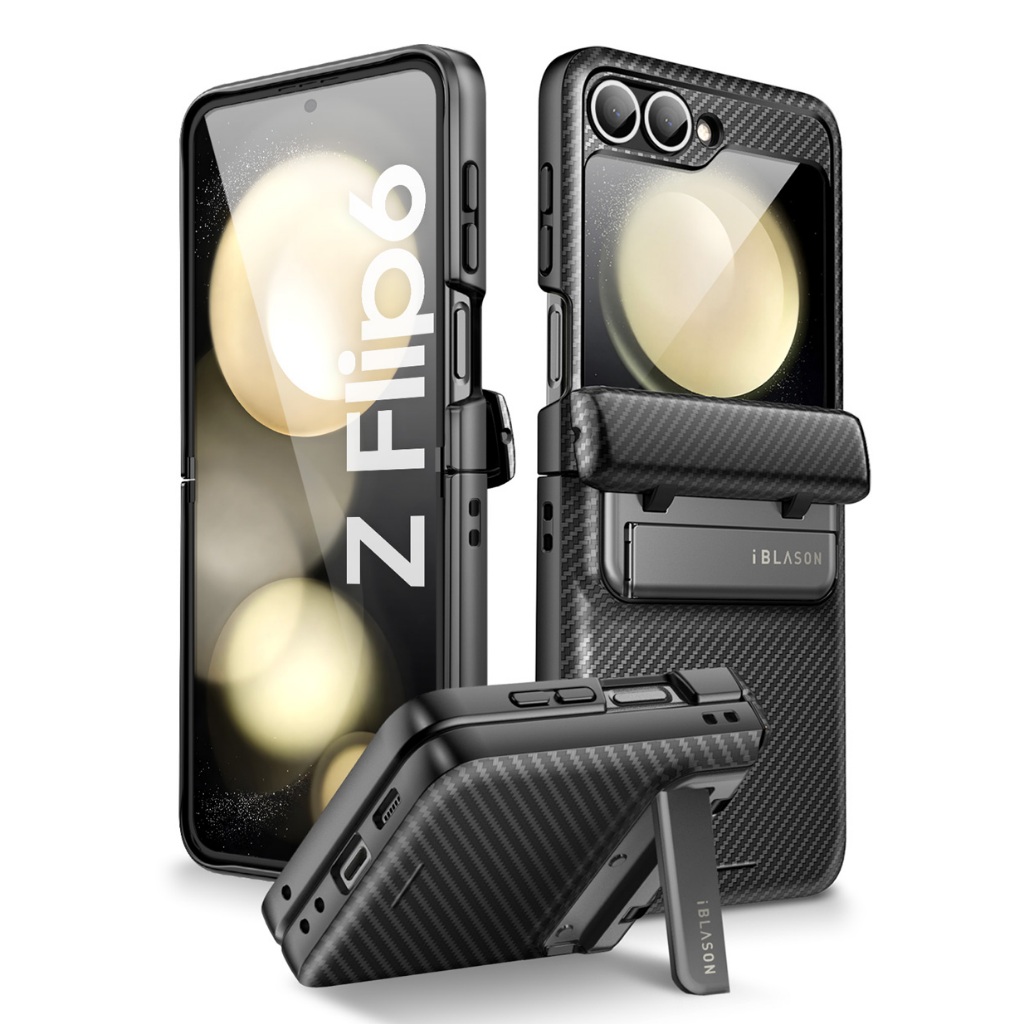 I-blason Journey สําหรับ Samsung Galaxy Z Flip 6 ฝาครอบในตัวป้องกันหน้าจอขาตั้งอัตโนมัติหมุนบานพับป้องกัน Full Body Shookproof สําหรับ Z Flip 6 / 5