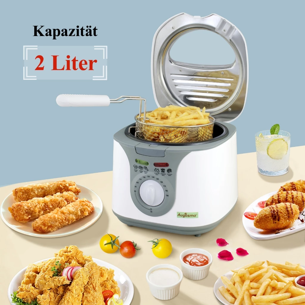 Augosma ทอด 2 ลิตร หม้อทอดไฟฟ้าขนาดเล็ก มันฝรั่งทอด สามารถปรับอุณหภูมิได้ เครื่องใช้ในครัวเรือนในครัว KL-802 thumbnail 3
