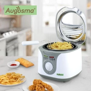 Augosma ทอด 2 ลิตร หม้อทอดไฟฟ้าขนาดเล็ก มันฝรั่งทอด สามารถปรับอุณหภูมิได้ เครื่องใช้ในครัวเรือนในครัว KL-802