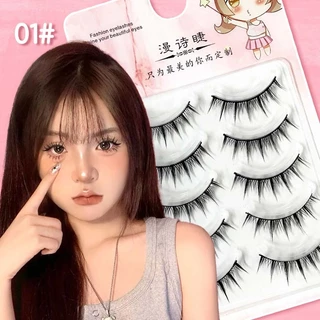 5 คู่ขนตาปลอม 3ง สีดําธรรมชาติพิเศษนํามาใช้ใหม่หลายครั้ง