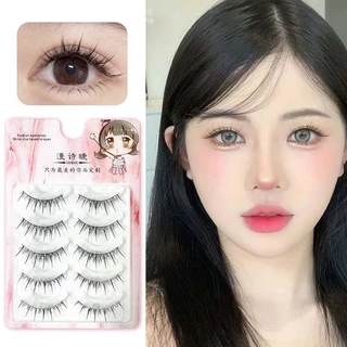 5 คู่ขนตาปลอม 3ง สีดําธรรมชาติพิเศษนํามาใช้ใหม่หลายครั้ง