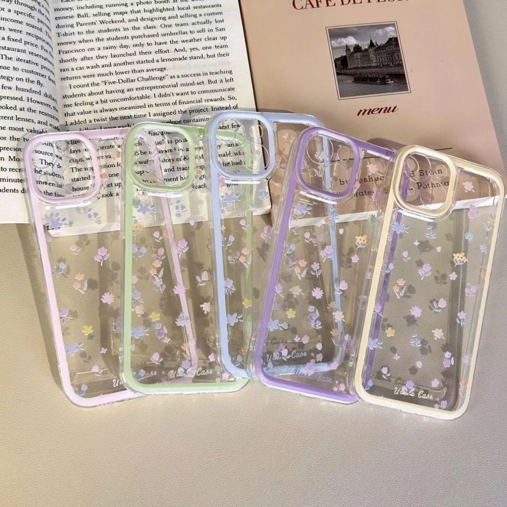 Ip เหมาะสําหรับเคส iPhone 11 PRO MAX IP12 IP13 IP14 plus ซิลิโคนอ่อนนุ่มกรอบเลนส์พรีเมี่ยม IP7 8 IPX IPXS MAX ins เคสโทรศัพท์ดอกไม้เล็กๆเคสนิ่มทนทานและกันกระแทก