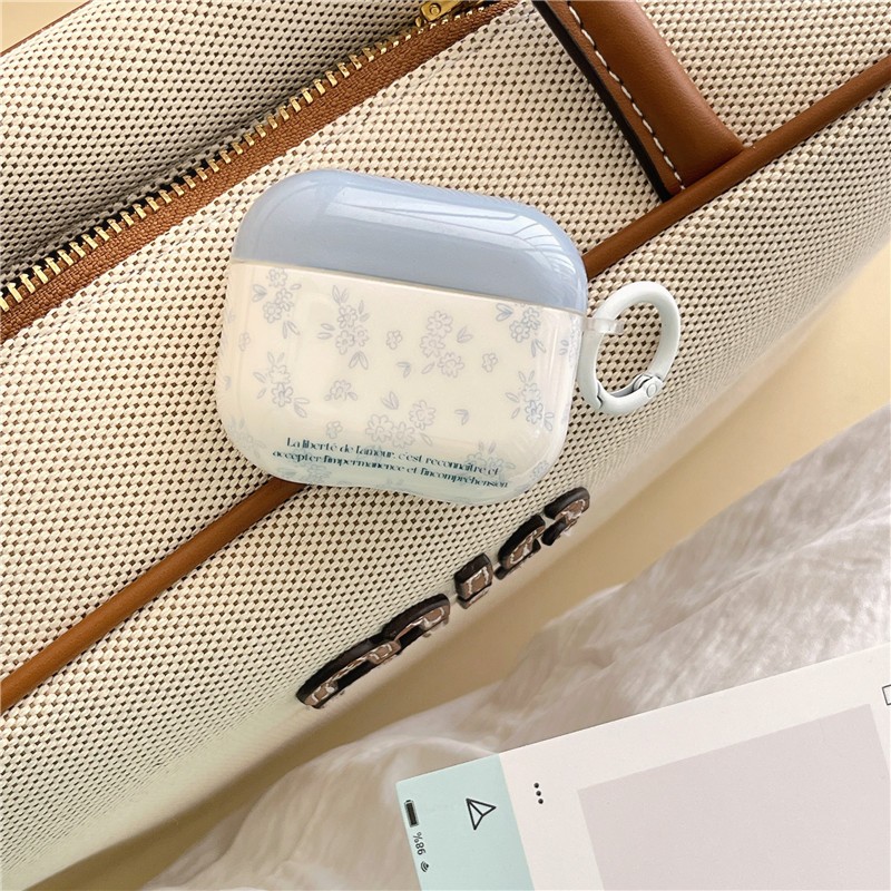Apple Air Pods 1/2/3 Air Pods Pro รูปแบบดอกไม้สีฟ้า IMD craftWireless หูฟังบลูทูธแขนป้องกัน
