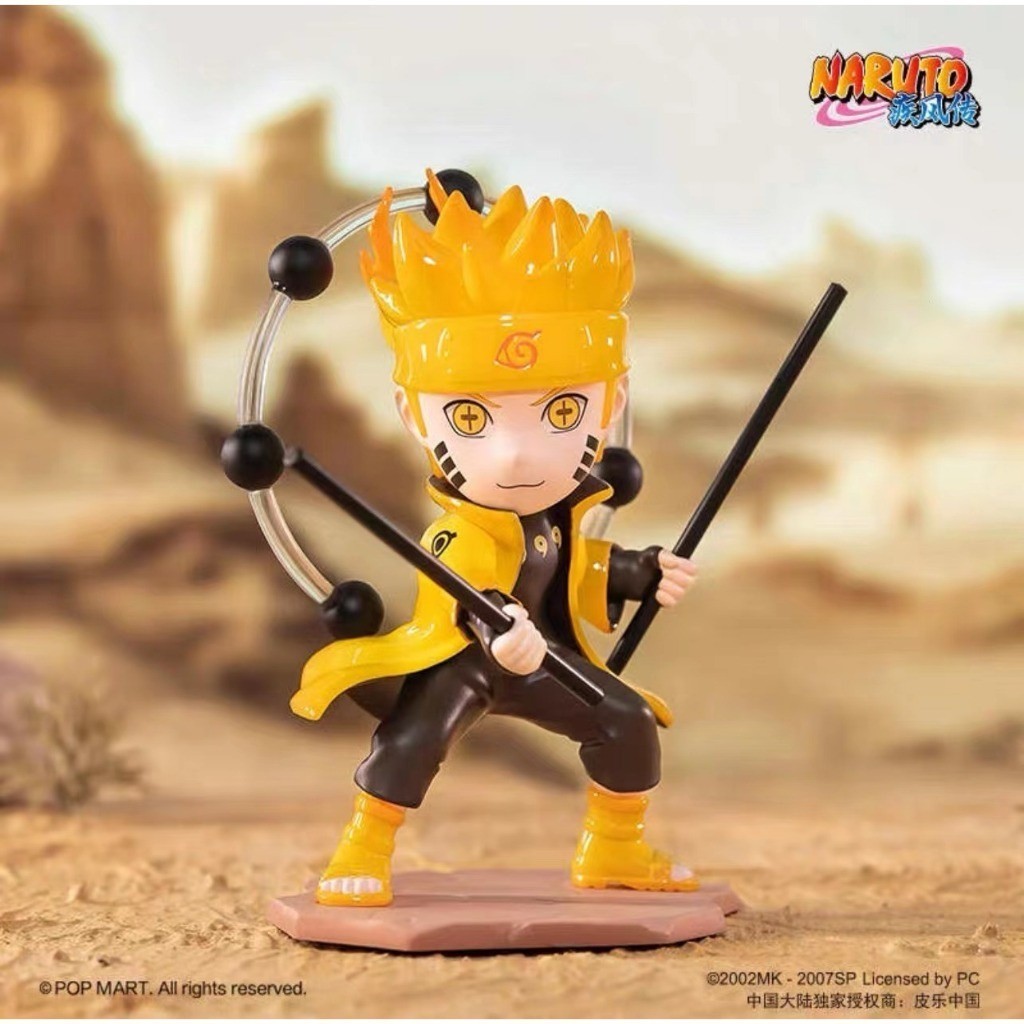 Popmart Naruto Ninja Wars Series Mystery Box POPMART อินเทรนด์รูป Naruto Uzumaki ของเล่นของขวัญวันเก