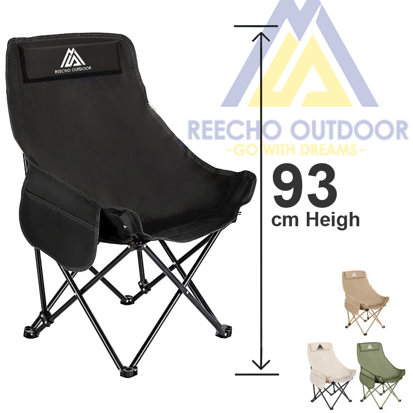 ซื้อ REECHO Outdoor เก้าอี้แคมป์ปิ้ง เก้าอี้ปิคนิคพับได้ เก้าอี้สนาม พร้อมที่พักแขน เก้าอี้แคมป์ปิ้ง คนอ้วน พร้อมกระเป๋าจัดเก็บ  แบบพกพา แถมถุงจัดเก็บ ท่ออลูมิเนียมหนา