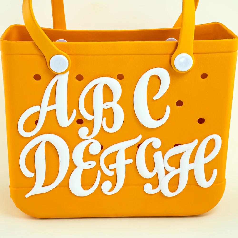 BOGG BAG Dongdong Accessories Ongong กระเป๋าชายหาด Charm กระเป๋า Letter Charm ส่วนบุคคล Diy ตัว อุปกรณ์เสริมกระเป๋า อีวา จดหมายอุปกรณ์เสริมสีขาว