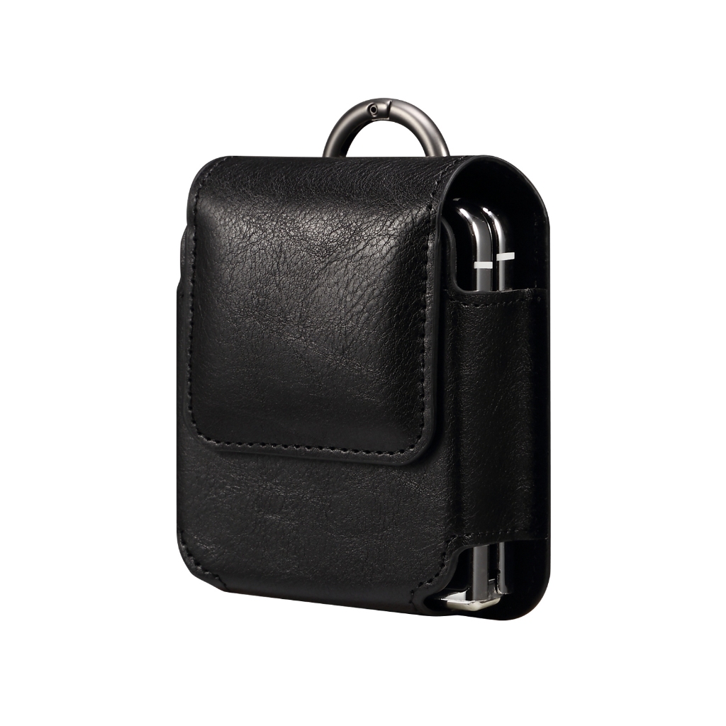 ทนทานซองหนังสําหรับ Samsung Z Flip7/6/5/4 Motorola Razr 50 Ultra/Huawei P50 กระเป๋าเอวแขวน/กระเป๋ามื