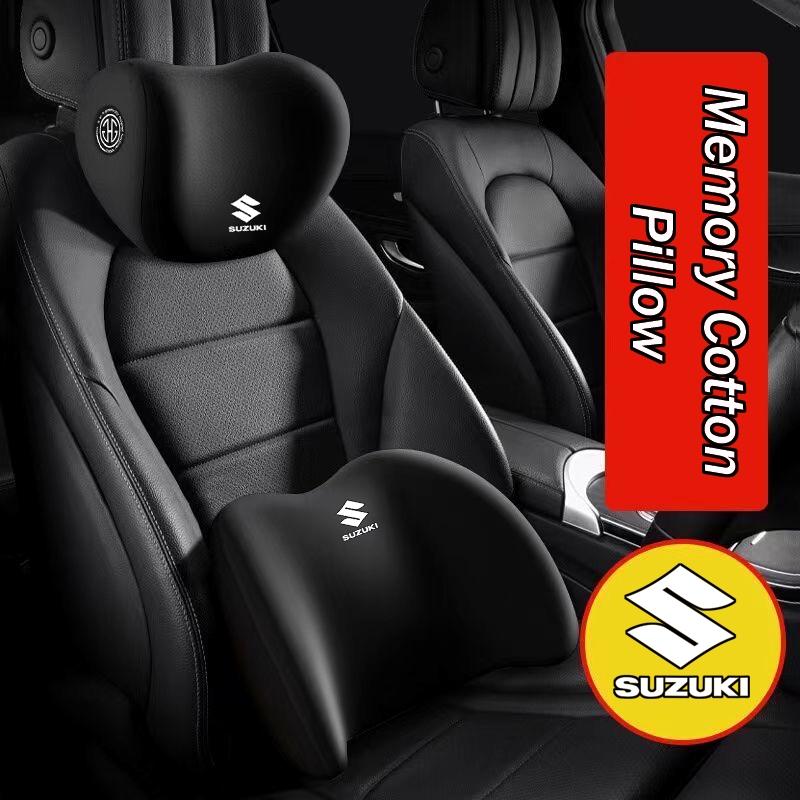 SUZUKI 1 ชิ้น U-รูปหน่วยความจําผ้าฝ้ายยืดหยุ่นสูงSpandexที่นั่งรถคอหมอนรถหมอนเอวสําหรับSuzuki Swift 