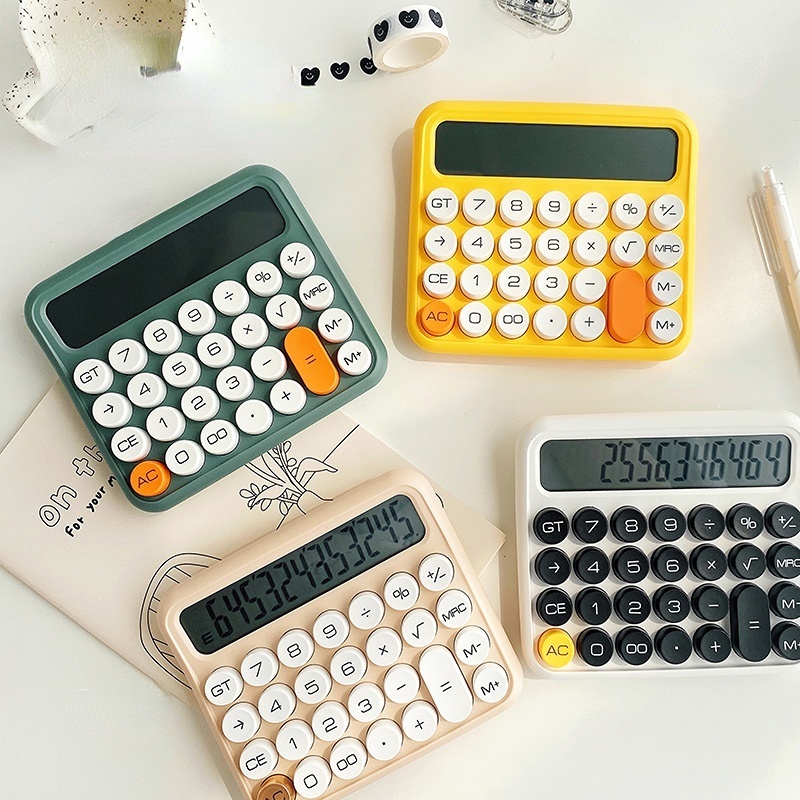 เครื่องคิดเลขคีย์บอร์ด แบบนิ่ม 12 บิต ปุ่ม ขนาดใหญ่ หลากสี สําหรับสํานักงาน จัดส่งฟรี