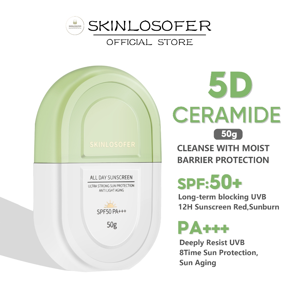 SKINLOSOFER 5D เซราไมด์ เซรั่ม กันน้ำ กันแดด SPF50 PA+++ 50g 5D Ceramide Serum Sunscreen