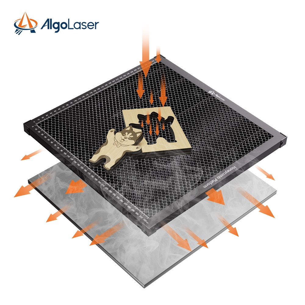 เลเซอร์แกะสลักแผงเลเซอร์เลเซอร์รังผึ้งตัด Working Table 400*400mm CO2 & ไดโอดรังผึ้ง Honeycomb