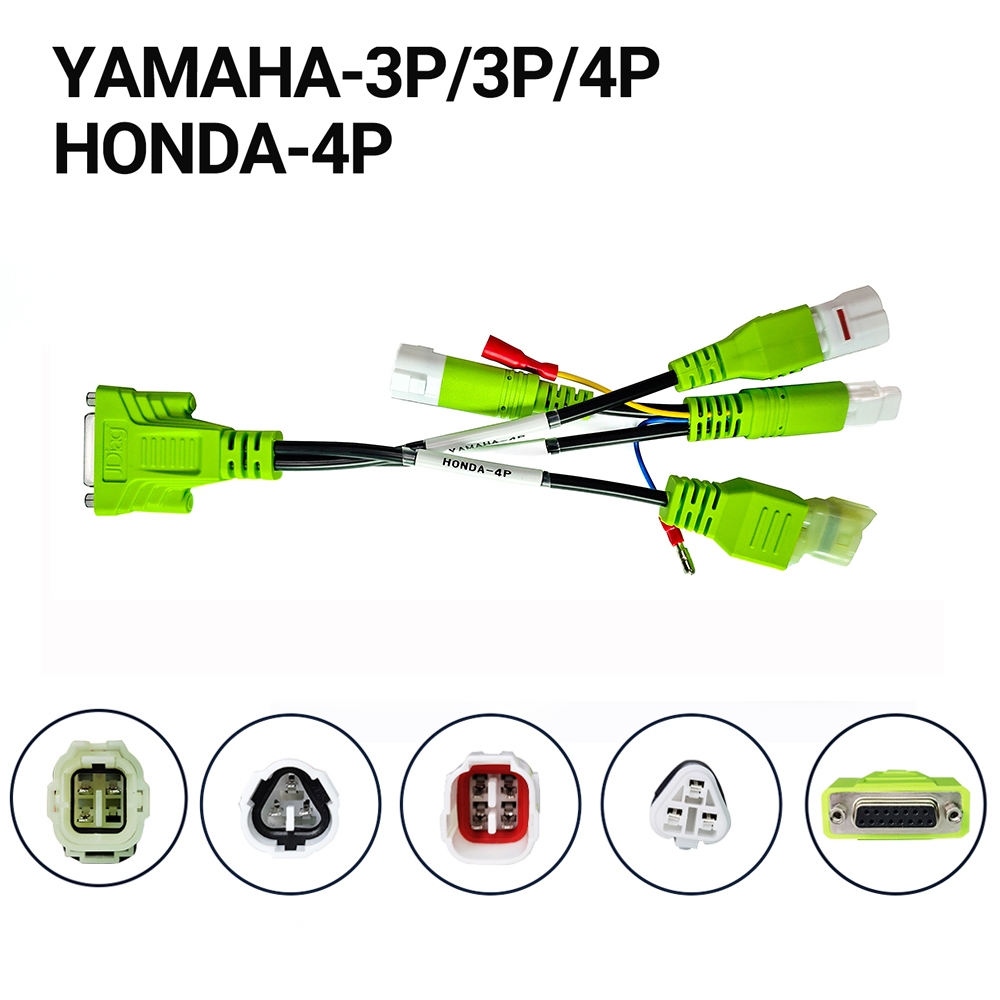 MOTO-05 สายวินิจฉัยรถจักรยานยนต์สําหรับ Yamaha-3P/3P/4P สําหรับ Honda-4P 2 IN 1 ถึง DB15Pin สายเชื่อ