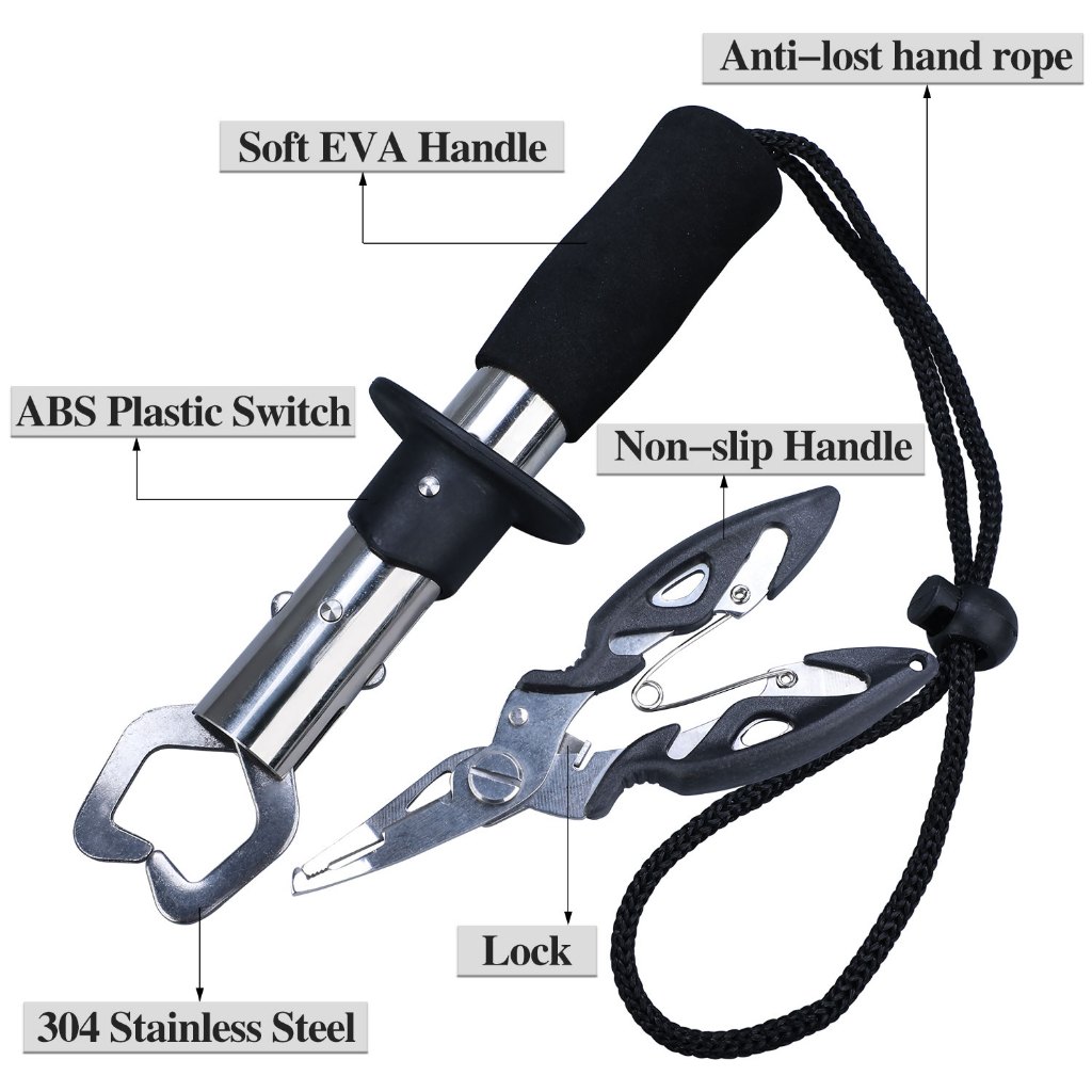 Sougayilang Compact Fishing Grip สแตนเลส Fish Lip Gripper ตกปลาเครื่องมือ — صورة 3