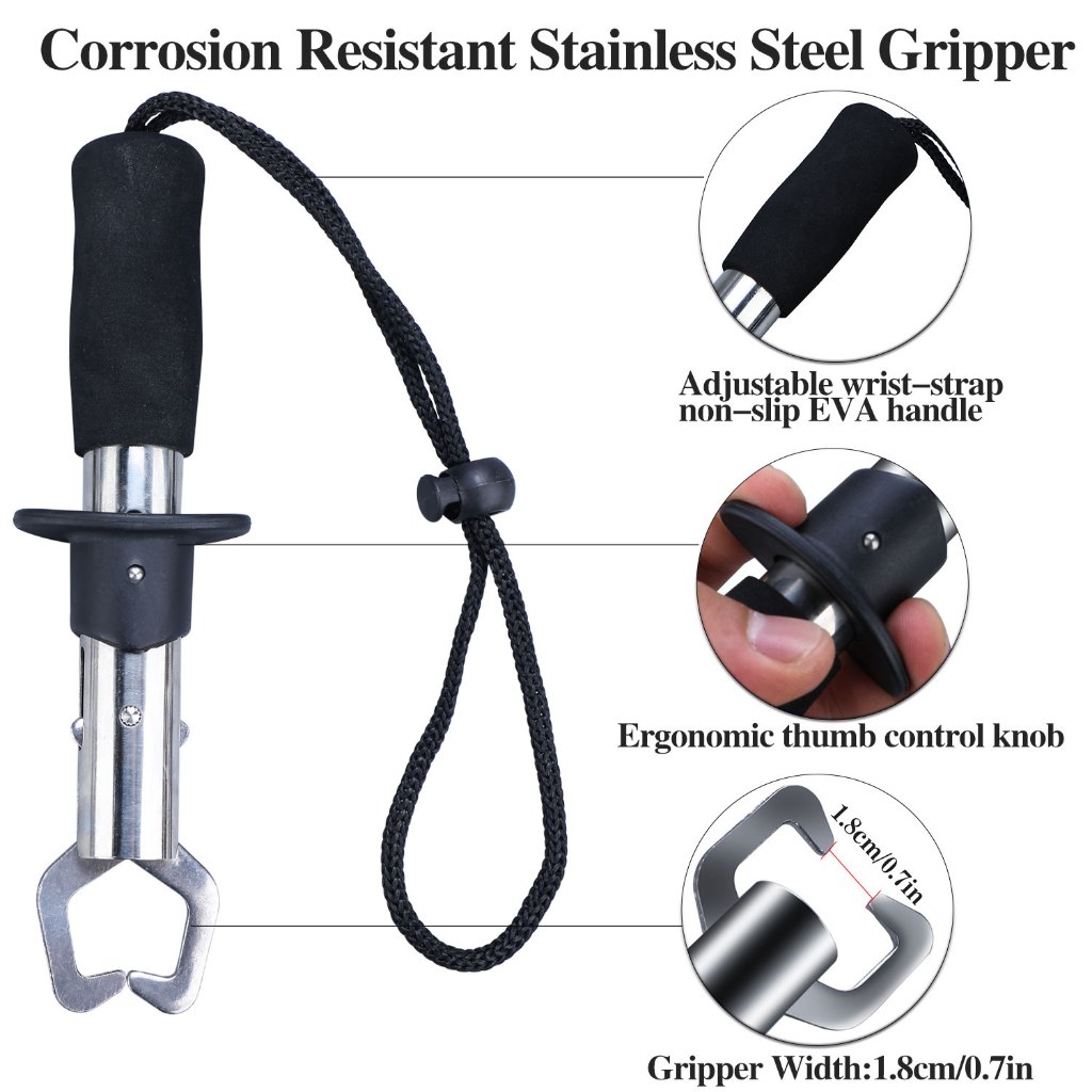 Sougayilang Compact Fishing Grip สแตนเลส Fish Lip Gripper ตกปลาเครื่องมือ — صورة 5
