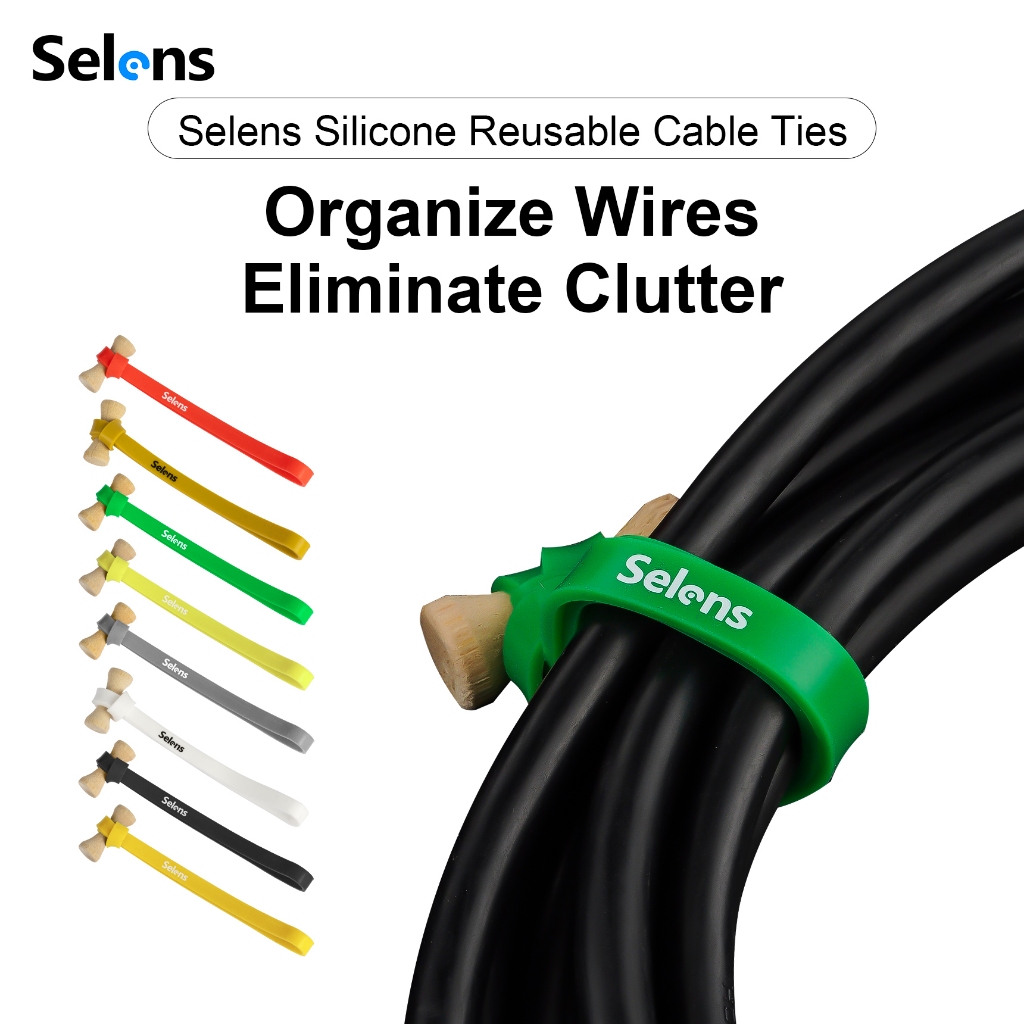 Selens Silicone Elastic Band Cable Tie Multi-Functional Binding Strap สายรัดยึดลวด