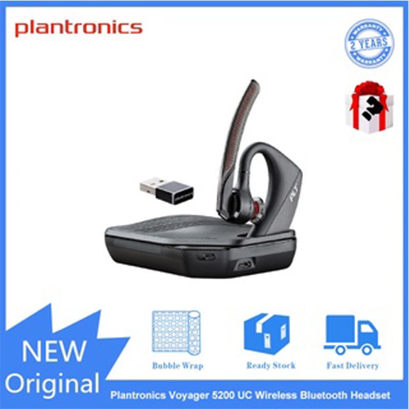 Plantronics Voyager 5200 UC ชุดหูฟังบลูทูธไร้สาย แบบเกี่ยวหู ตัดเสียงรบกวน (หูฟัง 5200 + แท่นชาร์จ + BT600)