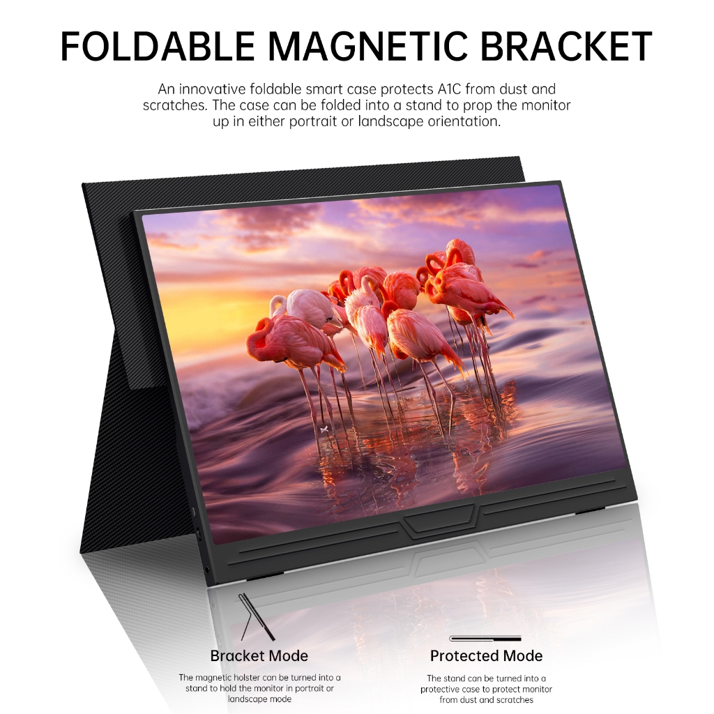 DITU 14‘’/15.6นิ้วจอภาพแบบพกพา PORTABLE MONITOR  1920*1080P IPS แบบพกพาลำโพงคู่ในตัวรองรับการใช้งานกับคอมพิวเตอร์แล็ปท็ เชื่อมต่อกับคอน Gaming Monitor สําหรับ PC PS3/4/5 สวิทช์ Xbox แล็ปท็อป - รูปที่ 2