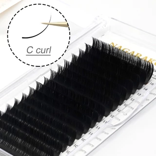 Nagaraku ขนตาแต่งหน้าแบนแยกเคล็ดลับรูปไข่รูปร่างธรรมชาติแสง Faux Eyelashes Dark Black Dark Brown eyelash matte
