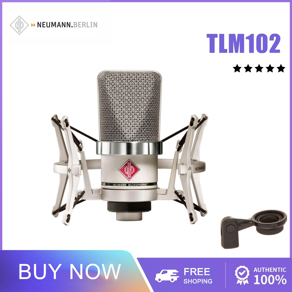 Neumann TLM 102 ไมโครโฟนคอนเดนเซอร์แบบคาร์ดิออยด์ไดอะแฟรมขนาดใหญ่, เหมาะสําหรับการบันทึกและพอดแคสต์,