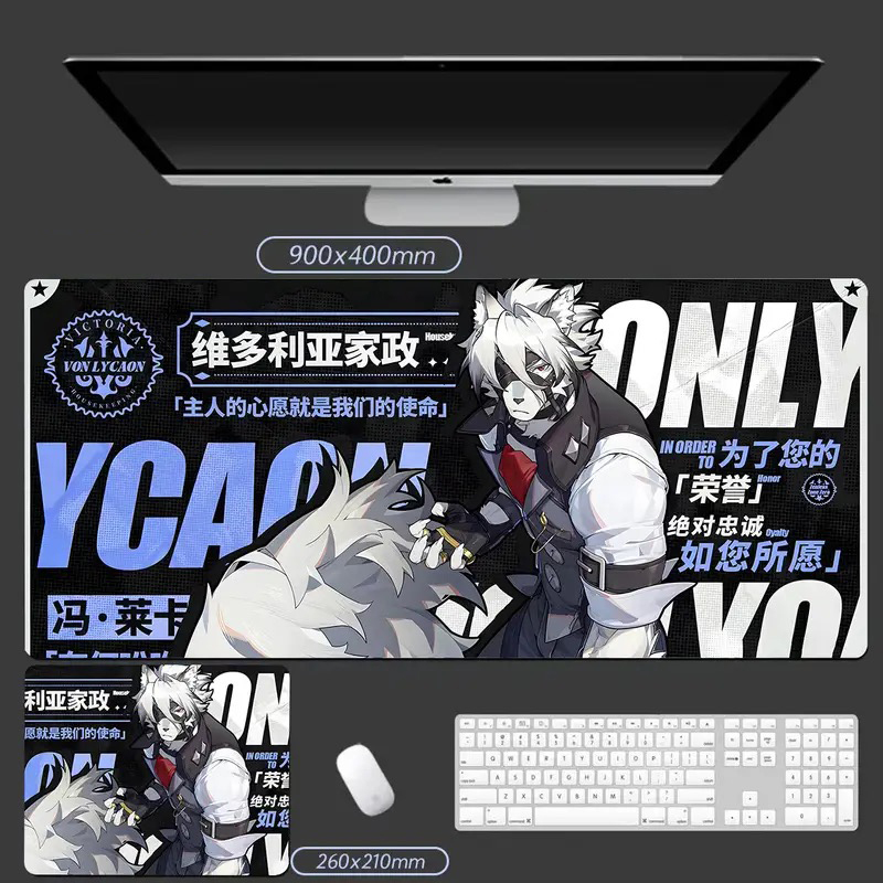 แผ่นรองเมาส์ Zenless Zone Zero แผ่นรองคีย์บอร์ดขนาดใหญ่ ล็อคแผ่นรองเมาส์ขอบ